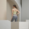 Light green and gray two-tone fitness set, women's yoga wear, quick-drying sweat-sweating suit, high-waisted tight pants and tank top details Picture